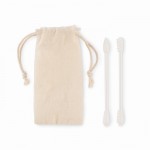 Set de 2 bastoncillos de silicona reutilizables y lavables color beige