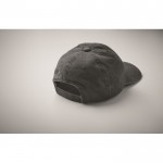 Gorra de béisbol estilo algodón lavado con cierre de velcro 265 g/m2 color negro vista fotografía tercera vista