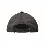 Gorra de béisbol estilo algodón lavado con cierre de velcro 265 g/m2 color negro quinta vista