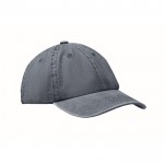 Gorra de béisbol estilo algodón lavado con cierre de velcro 265 g/m2 color azul