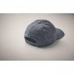 Gorra de béisbol estilo algodón lavado con cierre de velcro 265 g/m2 color azul vista fotografía tercera vista