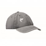 Gorra de béisbol estilo algodón lavado con cierre de velcro 265 g/m2 color gris vista principal