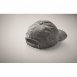 Gorra de béisbol estilo algodón lavado con cierre de velcro 265 g/m2 color gris vista fotografía tercera vista