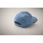 Gorra de béisbol estilo algodón lavado con cierre de velcro 265 g/m2 color azul real vista fotografía tercera vista