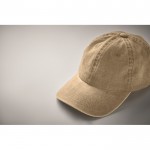 Gorra de béisbol estilo algodón lavado con cierre de velcro 265 g/m2 color caqui vista fotografía segunda vista