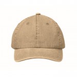 Gorra de béisbol estilo algodón lavado con cierre de velcro 265 g/m2 color caqui cuarta vista