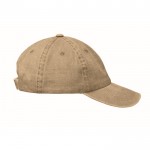 Gorra de béisbol estilo algodón lavado con cierre de velcro 265 g/m2 color caqui sexta vista