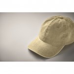 Gorra de béisbol estilo algodón lavado con cierre de velcro 265 g/m2 color verde militar vista fotografía segunda vista