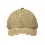 Gorra de béisbol estilo algodón lavado con cierre de velcro 265 g/m2 color verde militar cuarta vista