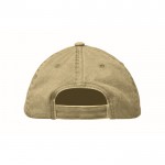 Gorra de béisbol estilo algodón lavado con cierre de velcro 265 g/m2 color verde militar quinta vista