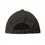 Gorra de poliéster con agujeros de ventilación y repelente al agua color negro quinta vista