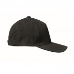 Gorra de poliéster con agujeros de ventilación y repelente al agua color negro sexta vista