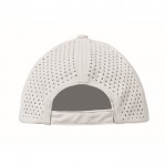 Gorra de poliéster con agujeros de ventilación y repelente al agua color blanco quinta vista