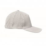Gorra de poliéster con agujeros de ventilación y repelente al agua color blanco sexta vista