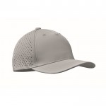 Gorra de poliéster con agujeros de ventilación y repelente al agua color gris