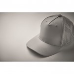 Gorra de poliéster con agujeros de ventilación y repelente al agua color gris vista fotografía segunda vista