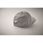 Gorra de poliéster con agujeros de ventilación y repelente al agua color gris vista fotografía tercera vista