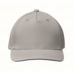 Gorra de poliéster con agujeros de ventilación y repelente al agua color gris cuarta vista