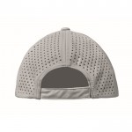 Gorra de poliéster con agujeros de ventilación y repelente al agua color gris quinta vista