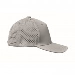 Gorra de poliéster con agujeros de ventilación y repelente al agua color gris sexta vista