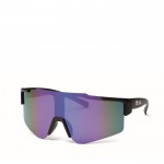 Gafas de sol deportivas con cristales de espejo y protección UV400 color azul vista de impresión