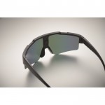 Gafas de sol deportivas con cristales de espejo y protección UV400 color azul vista fotografía quinta vista