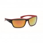 Gafas de sol deportivas con cristales de espejo y detalles a color color rojo