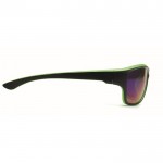 Gafas de sol deportivas con cristales de espejo y detalles a color color verde lima tercera vista
