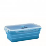 Fiambrera plegable de silicona de colores y capacidad de 1200ml color azul claro vista de impresión