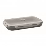 Fiambrera plegable de silicona de colores y capacidad de 1200ml color gris oscuro segunda vista