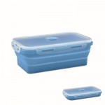 Fiambrera plegable de silicona de colores y capacidad de 1200ml color azul claro