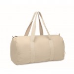 Bolsa de viaje con compartimiento lateral y detalles en color natural color beige