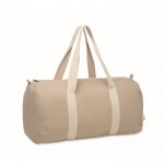 Bolsa de viaje con compartimiento lateral y detalles en color natural color caqui