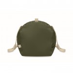 Bolsa de viaje con compartimiento lateral y detalles en color natural color verde militar septima vista