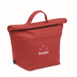 Bolsa nevera personal con cierre rolltop y asa de transporte color rojo vista principal
