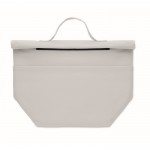 Bolsa nevera personal con cierre rolltop y asa de transporte color blanco sexta vista