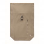 Mochila de cierre roll top de algodón reciclado con cremallera delante color caqui octava vista