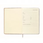 Libreta con tapa de fieltro RPET y corcho páginas a rayas A5 color gris quinta vista