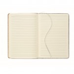 Libreta con tapa de fieltro RPET y corcho páginas a rayas A5 color gris septima vista