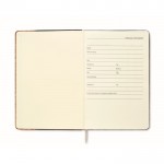 Libreta con tapa de fieltro RPET y corcho páginas a rayas A5 color gris oscuro quinta vista