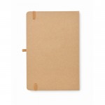 Libreta de hojas lisas con notas adhesivas y tarjetero por dentro A5 color beige tercera vista