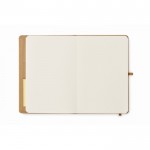 Libreta de hojas lisas con notas adhesivas y tarjetero por dentro A5 color beige sexta vista