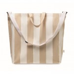 Bolsa de la playa con rayas verticales con asas y bandolera ajustable color blanco segunda vista