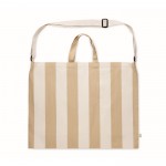 Bolsa de la playa con rayas verticales con asas y bandolera ajustable color blanco tercera vista