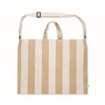 Bolsa de la playa con rayas verticales con asas y bandolera ajustable color blanco cuarta vista
