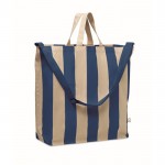 Bolsa de la playa con rayas verticales con asas y bandolera ajustable color azul real