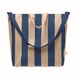 Bolsa de la playa con rayas verticales con asas y bandolera ajustable color azul real segunda vista