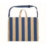 Bolsa de la playa con rayas verticales con asas y bandolera ajustable color azul real tercera vista