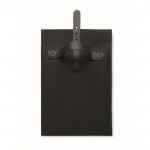 Bolsa nevera rolltop de poliéster con asa y cierre de cuero color negro octava vista