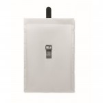 Bolsa nevera rolltop de poliéster con asa y cierre de cuero color blanco septima vista